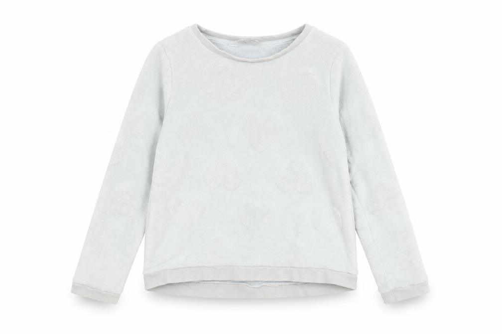 Front view of H&M girls’ grey jumper, size 8-9, years