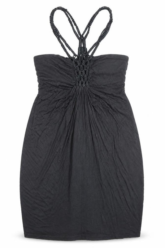 Front view of Warehouse women’s grey mini, size UK 12