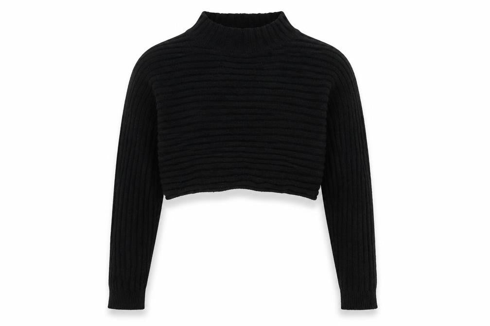 Front view of New Look girls’ black jumper, size 14-15, years