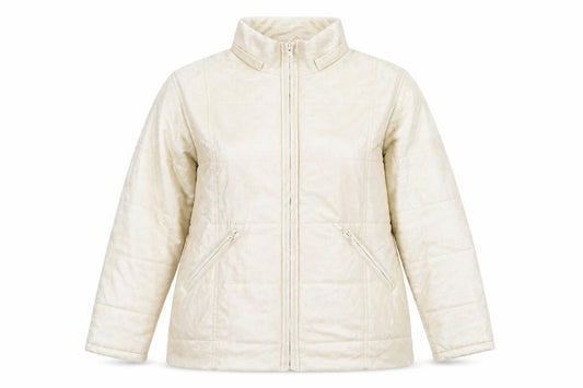 Front view of Fluid women’s beige jacket, size UK 14