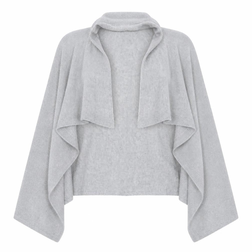Front view of Internacionale women’s grey cardigan jumper, size UK 8