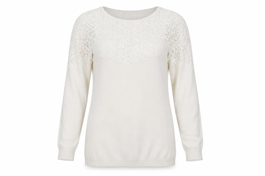 ASOS Womens White Floral  Pullover Jumper Size 12