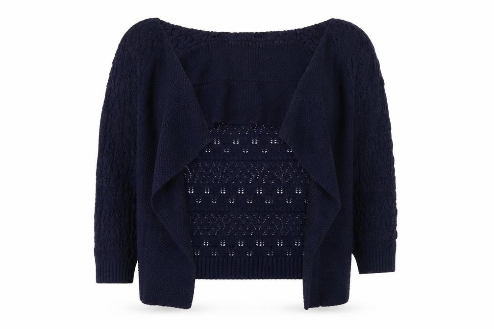 Isle Womens Blue Argyle/Diamond  Cardigan Jumper Size 10