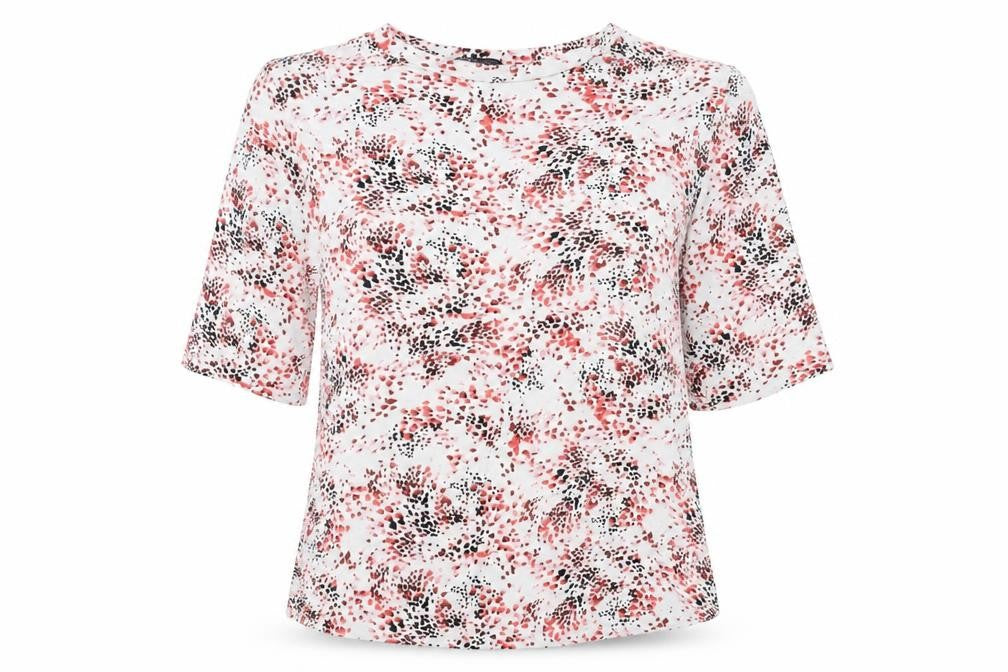 Marks & Spencer Womens White Animal Print  Basic Blouse Size 10