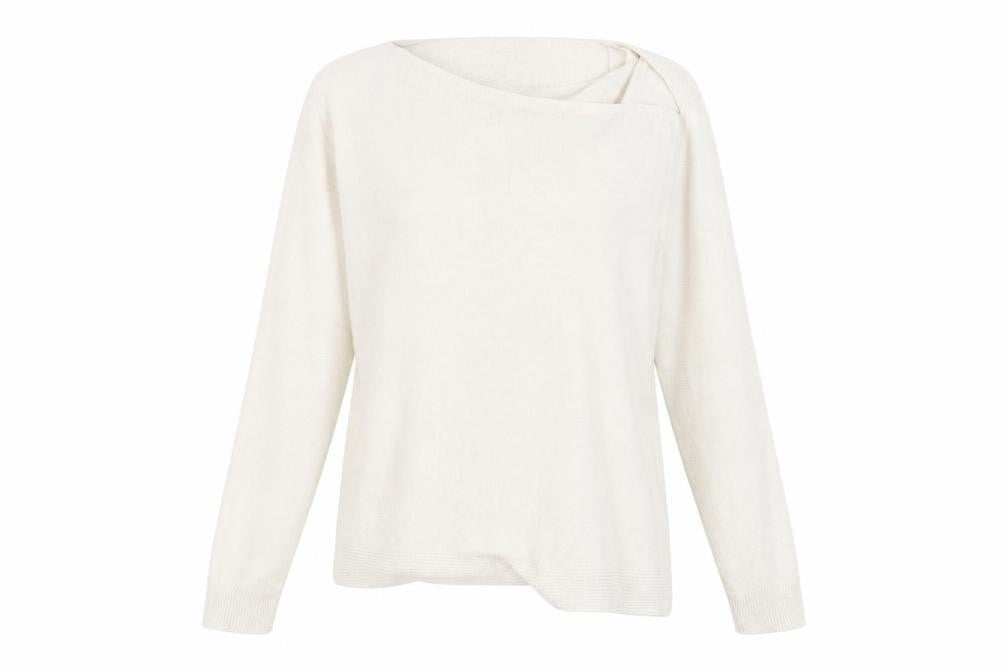 Front view of George women’s white wrap jumper, size UK 16