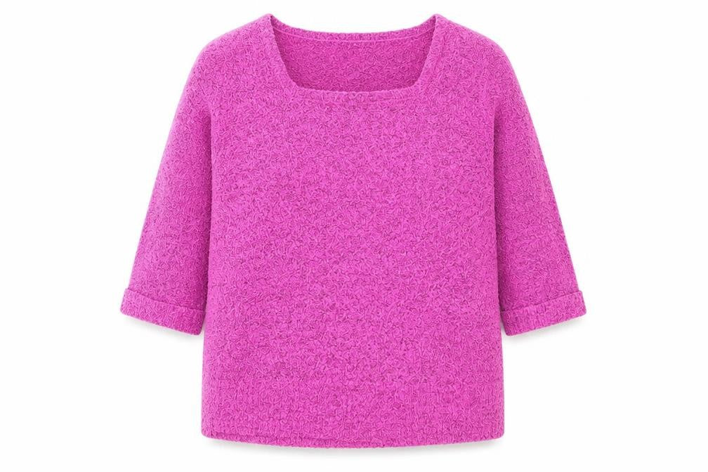 Front view of M&Co women’s pink knit jumper, size UK 16