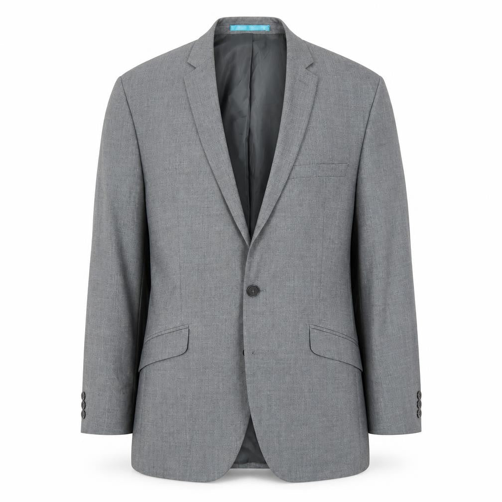 Front view of Burton men’s grey jacket suit jacket, size 38