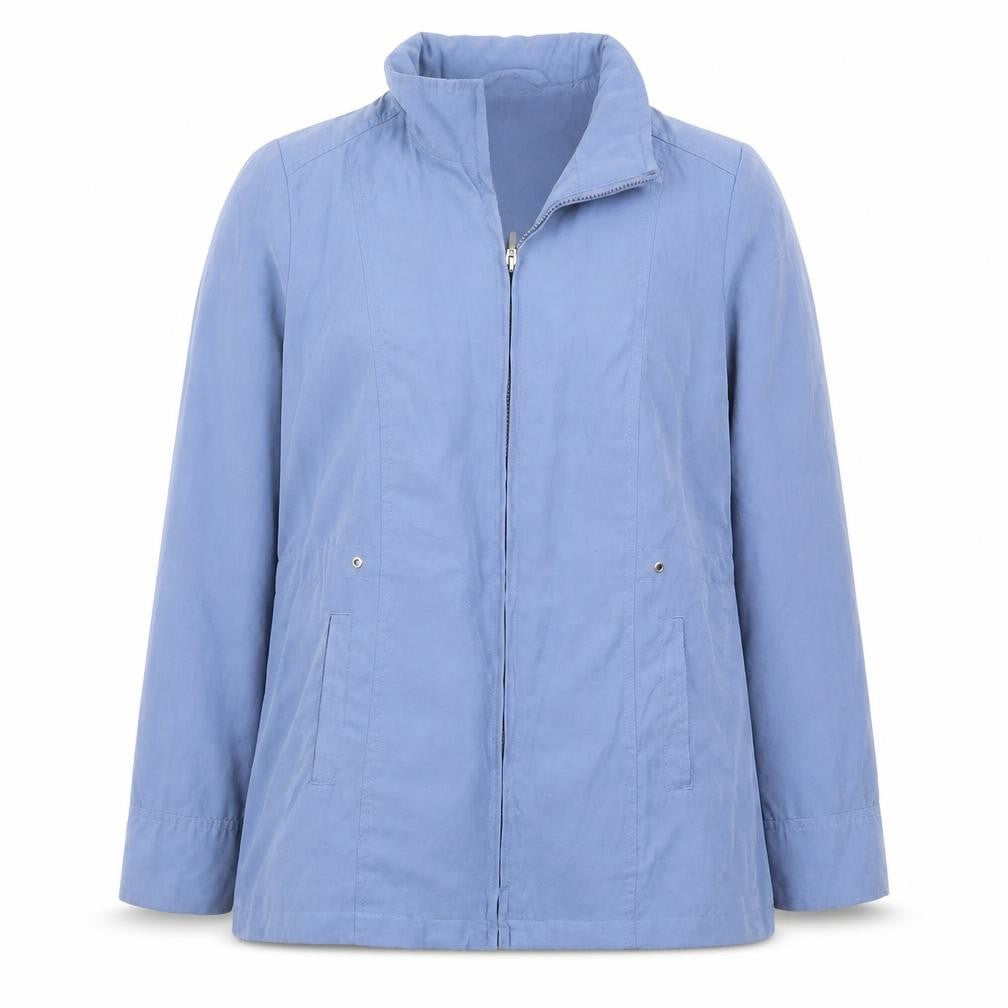Front view of Sarah Hamilton women’s blue jacket, size UK 10