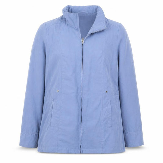 Front view of Sarah Hamilton women’s blue jacket, size UK 10