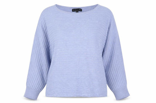 Front view of F&F women’s blue jumper, size UK 8