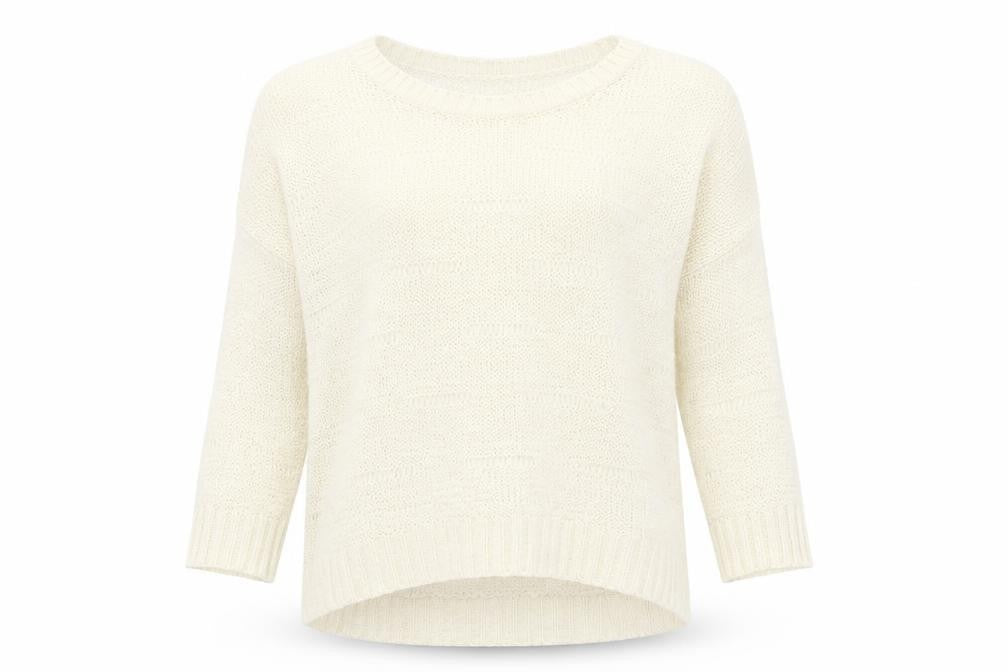Front view of H&M women’s ivory knit jumper, size S