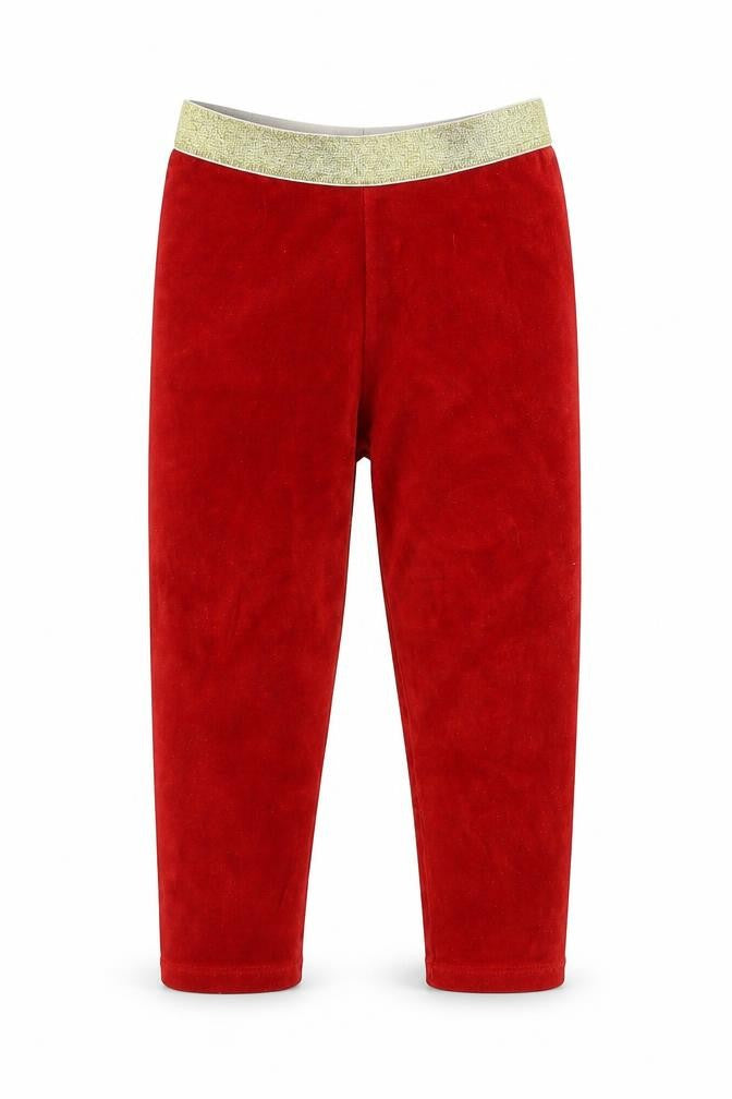 M&Co Girls Red  Velour Capri Pyjama Pants Size 2-3 Years
