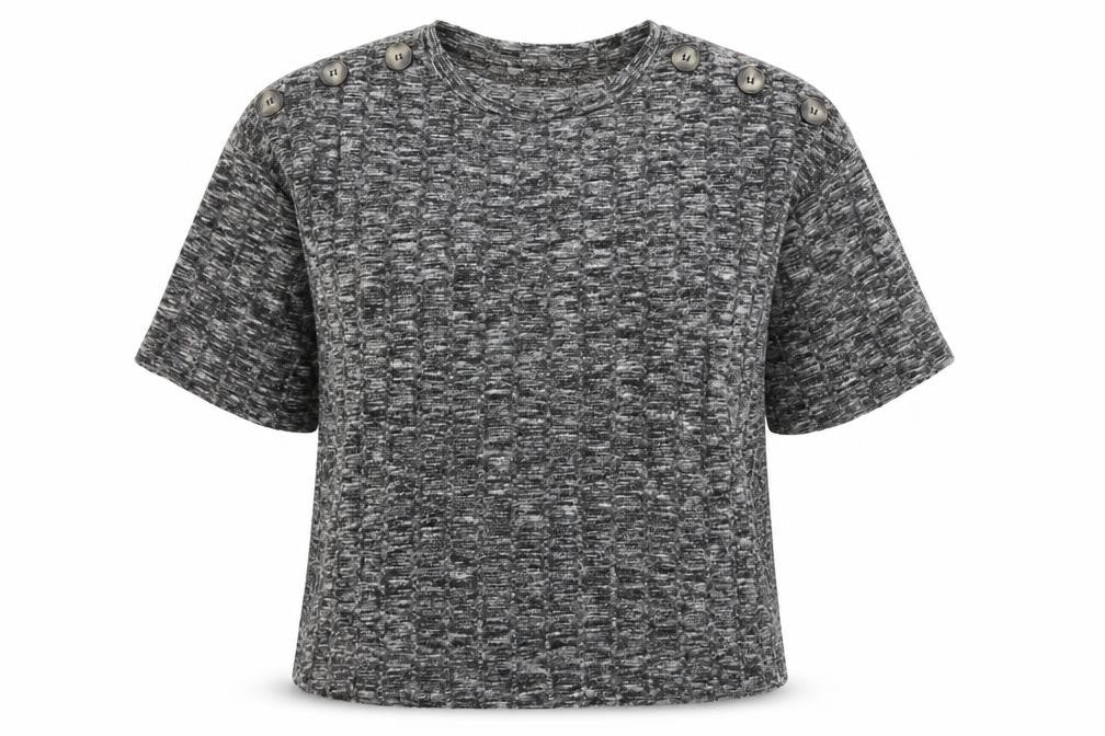 Front view of F&F women’s grey jersey basic t-shirt, size UK 10