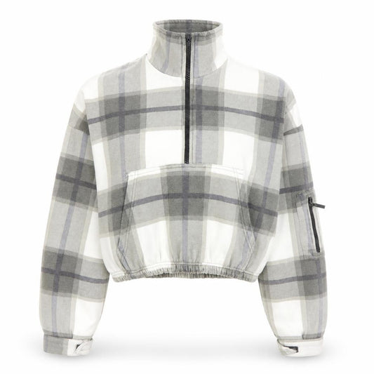 Front view of PRETTYLITTLETHING women’s multicoloured check jumper, size S