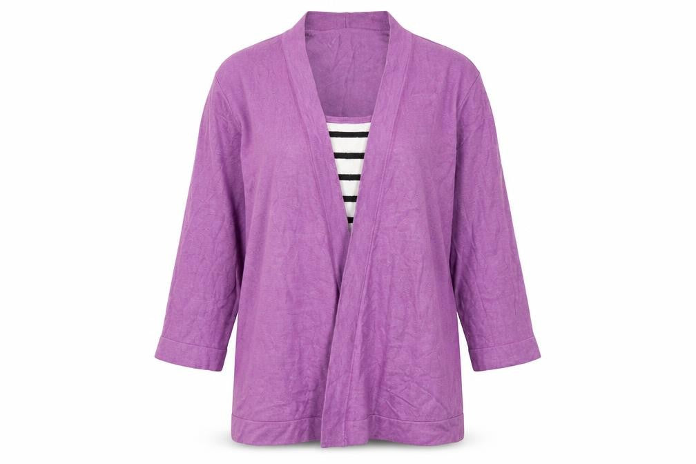 CC Womens Purple Striped  Cardigan Jumper Size M