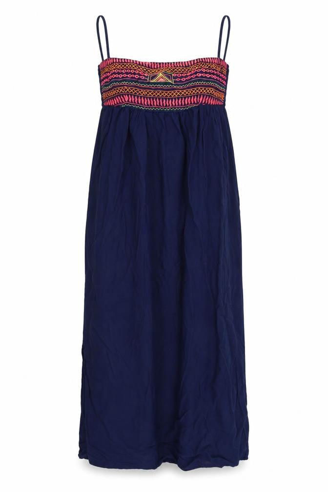 Front view of women’s blue a-line, size M