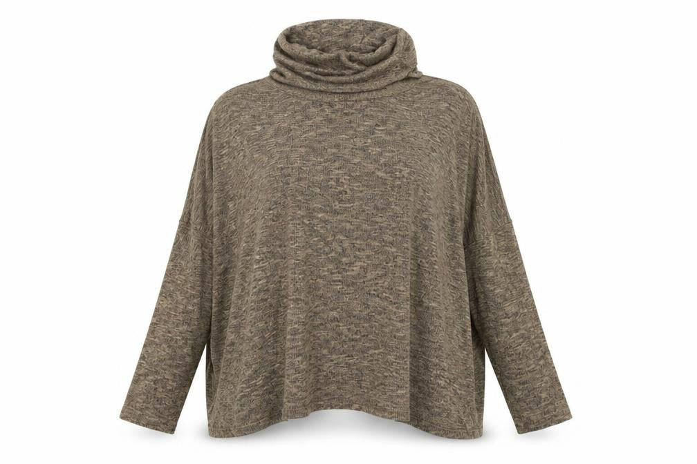 Front view of New Look women’s brown jumper, size UK 12