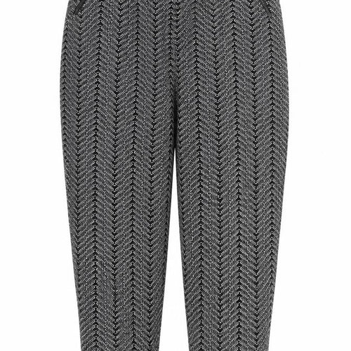 Bonmarché Womens Black Geometric  Trousers  Size 16 L28 in