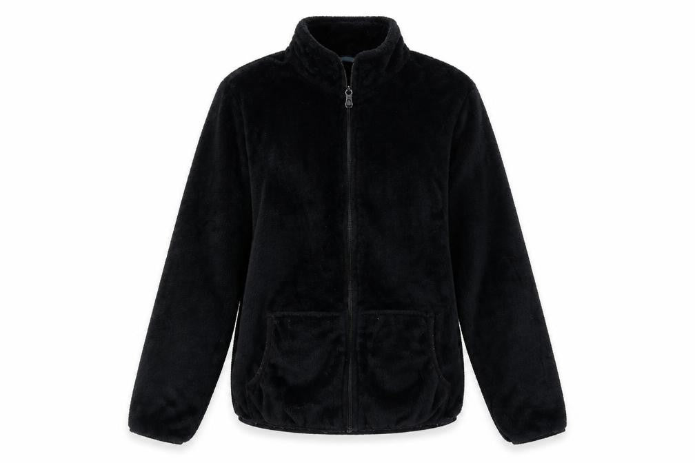 Front view of Avenue women’s black full zip jumper, size L