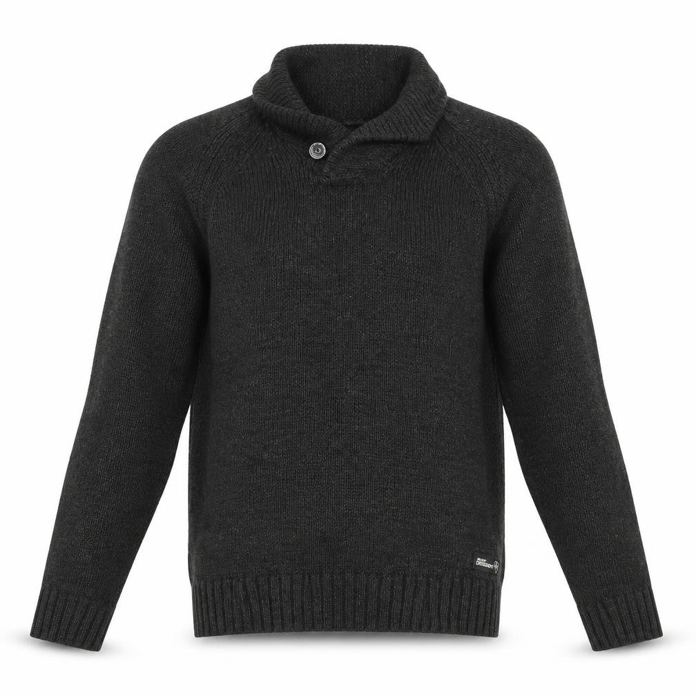 Front view of Dissident men’s grey knit jumper, size M