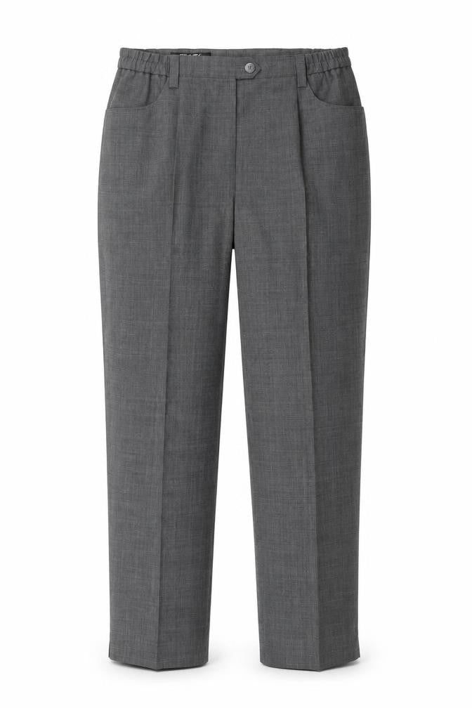 Front view of Wichele women’s grey trousers, size UK 16, 29-inch leg