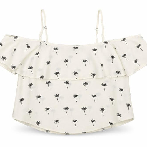 Divided by H&M Womens Ivory   Camisole Blouse Size 16  - palm trees, cropped
