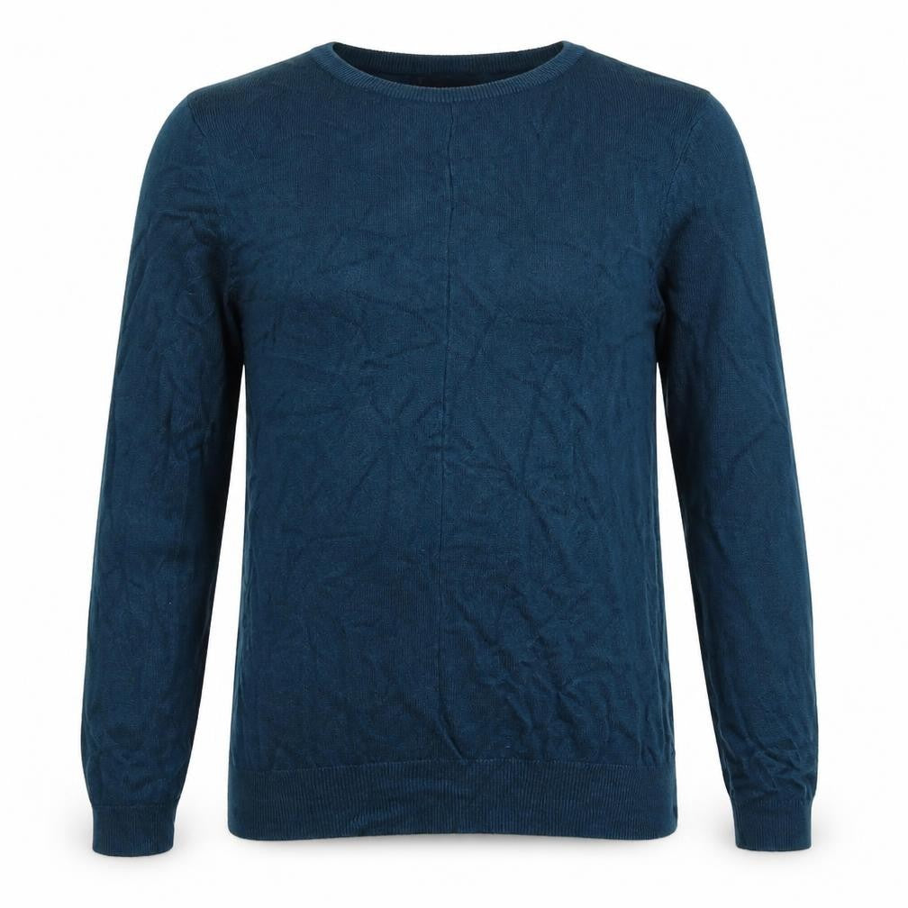 Front view of F&F women’s blue knit jumper, size UK 10
