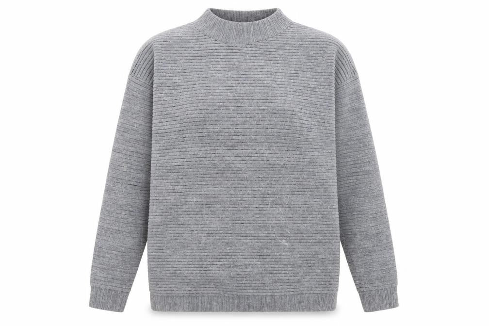 Front view of Light Before Dark women’s grey knit jumper, size XS