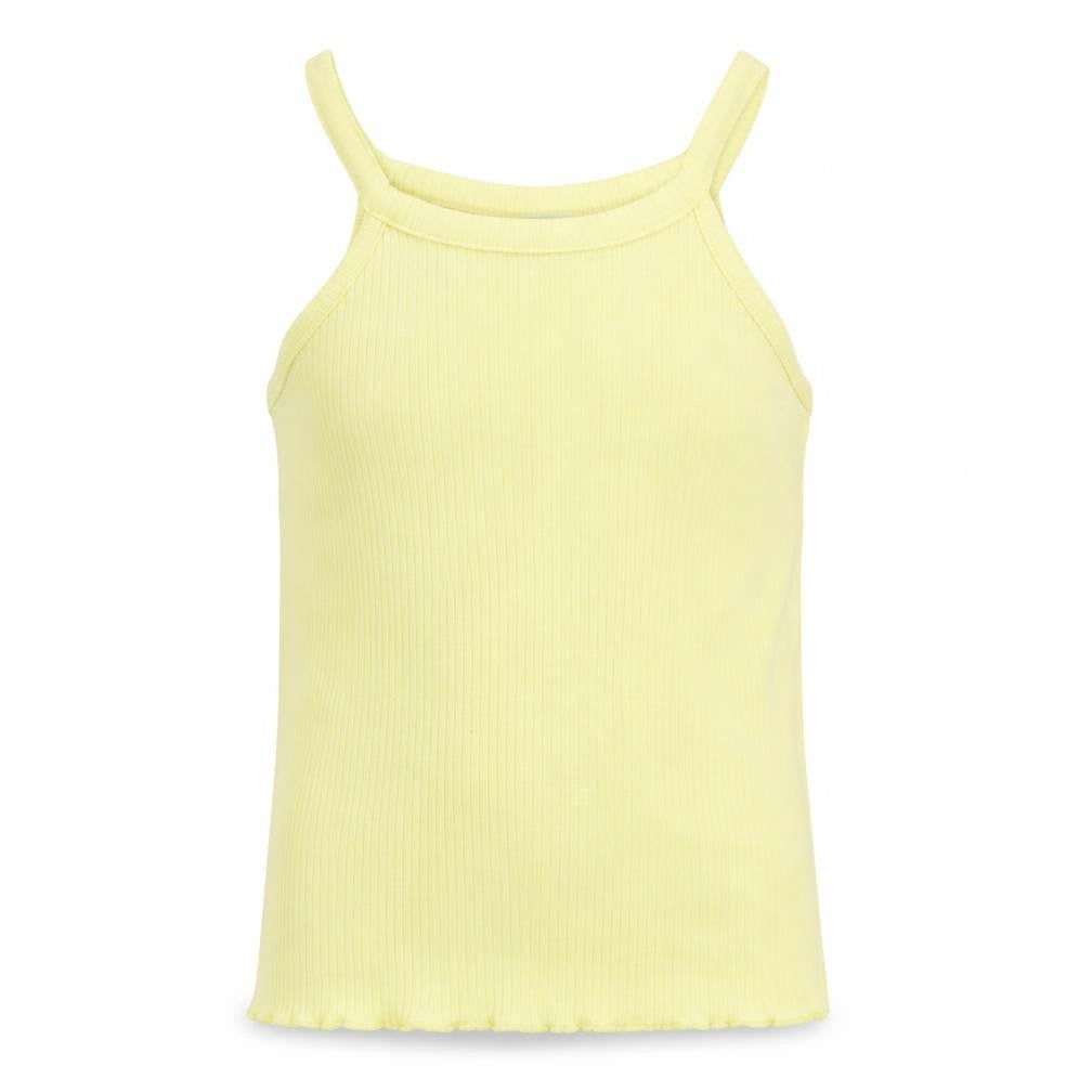 Front view of TU girls’ yellow basic tank, size 5, years
