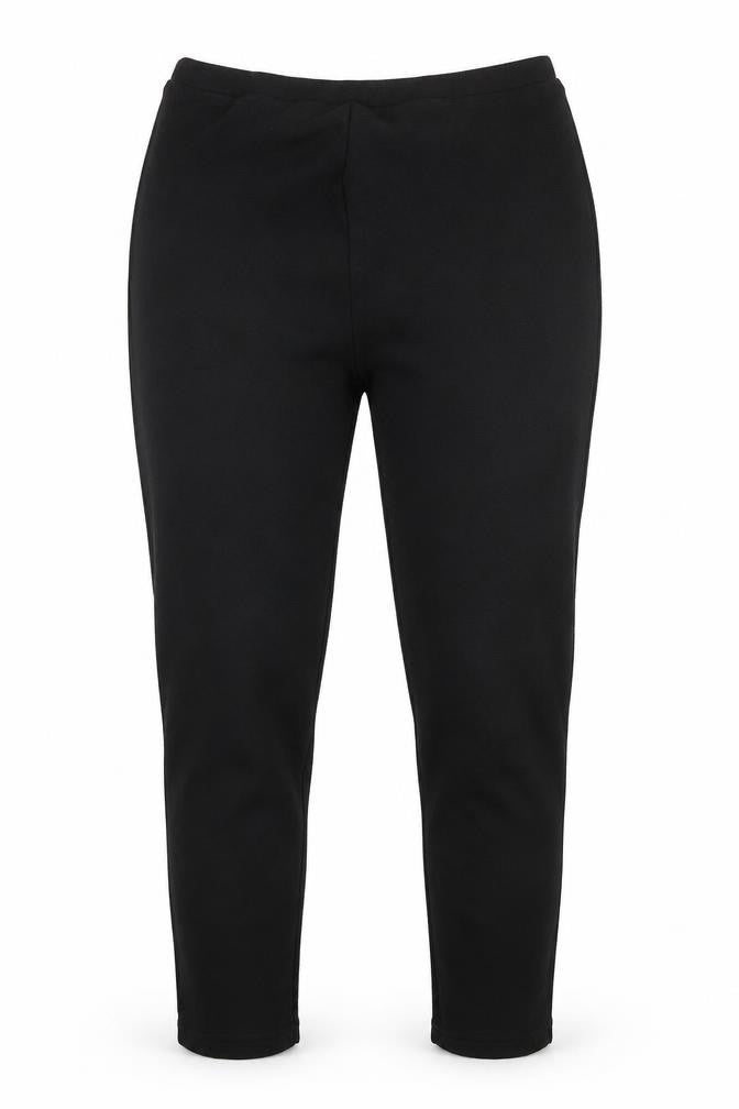 Front view of SHEIN women’s black trousers, size S, 28-inch leg