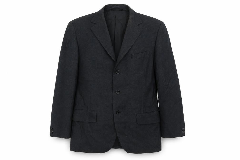 Front view of Dunn & Co men’s black jacket blazer, size M