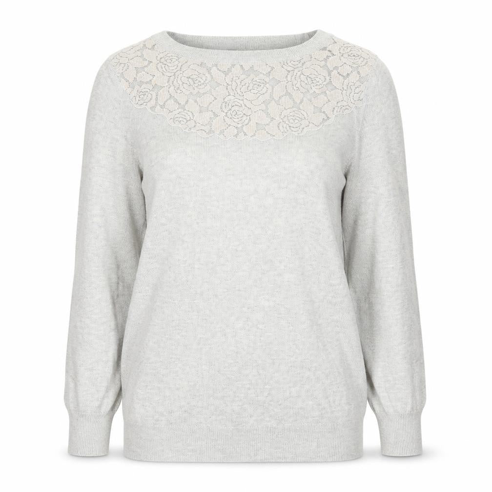 Dorothy Perkins Womens Grey Floral  Pullover Jumper Size 10