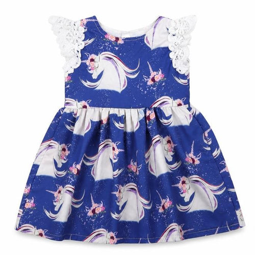 CANIS Girls Blue   A-Line  Size 12 Months  - Unicorn