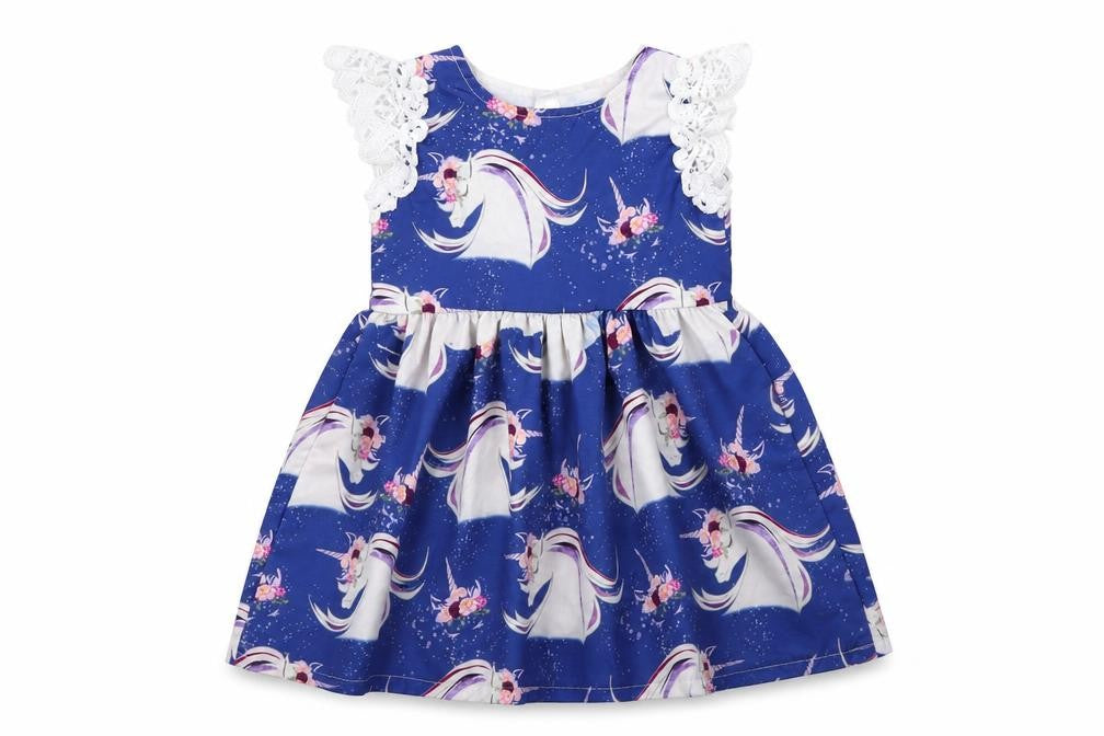 CANIS Girls Blue   A-Line  Size 12 Months  - Unicorn