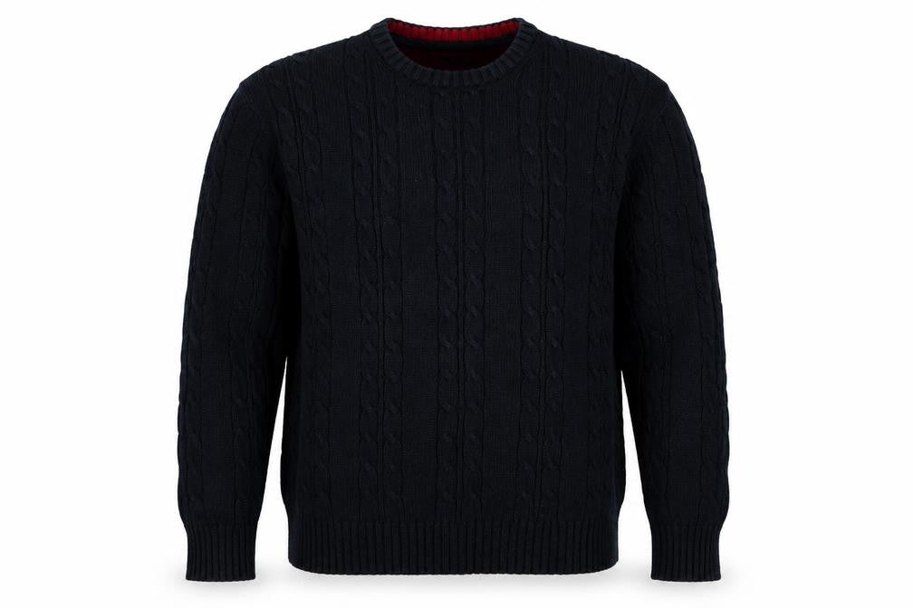 Front view of Avenue men’s blue jumper, size L