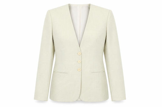 Front view of Bianca women’s green jacket, size UK 8, - shoulder pads