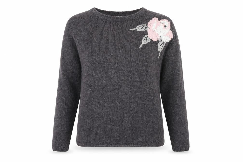 Front view of Damart women’s grey jumper, size UK 10
