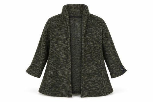 Front view of Marks & Spencer women’s green jacket, size UK 14