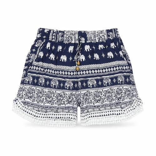 Preworn Womens Blue Animal Print  Culotte Shorts Size M