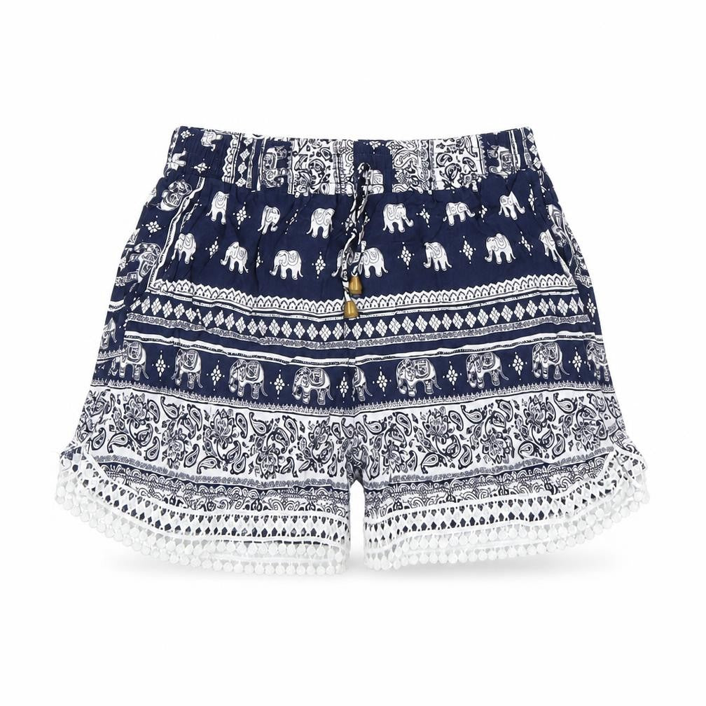 Preworn Womens Blue Animal Print  Culotte Shorts Size M