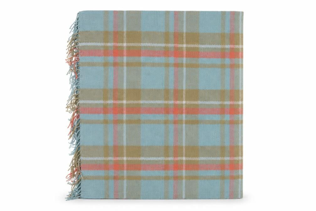 Front view of Preworn women’s multicoloured check shawl/wrap