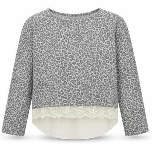 YD Girls Grey Animal Print  Basic T-Shirt Size 10 Years