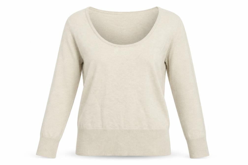 Front view of Ana Capri women’s beige jumper, size S