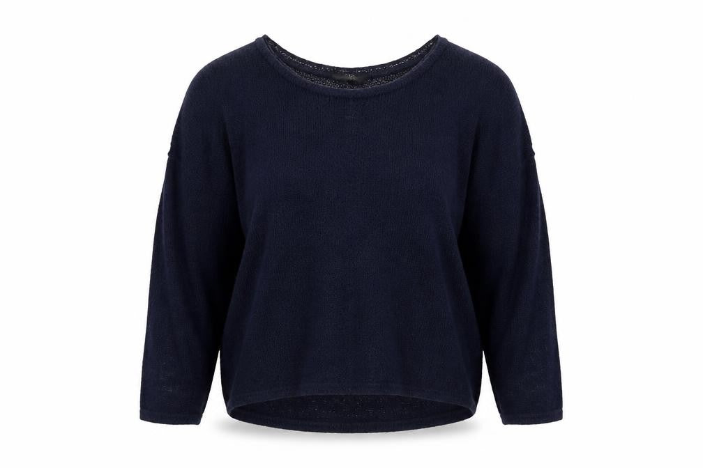 Front view of Topshop women’s blue jumper, size UK 10