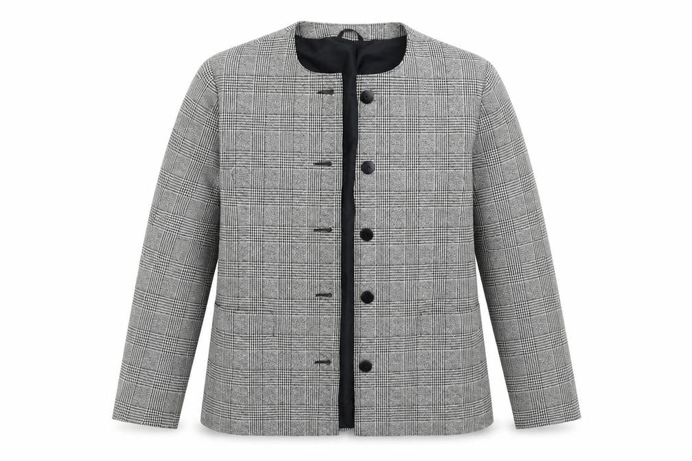 Front view of Deréta women’s grey jacket, size UK 16