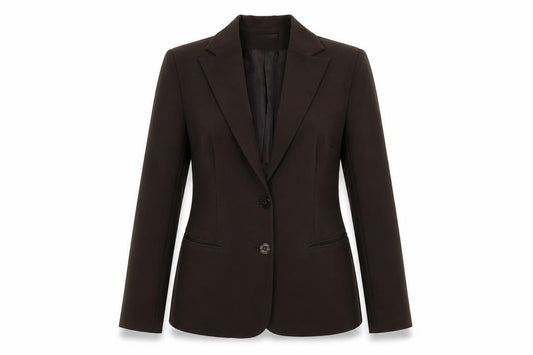 Front view of Preworn women’s red jacket blazer, size UK 10