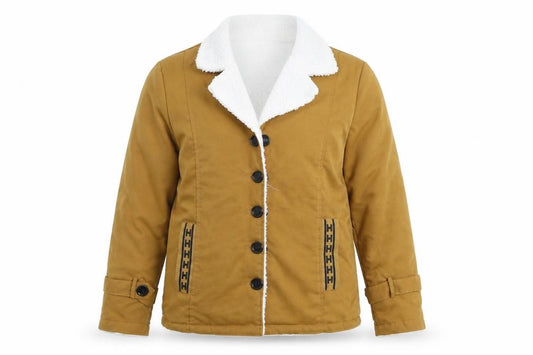 Front view of Preworn women’s brown jacket, size S