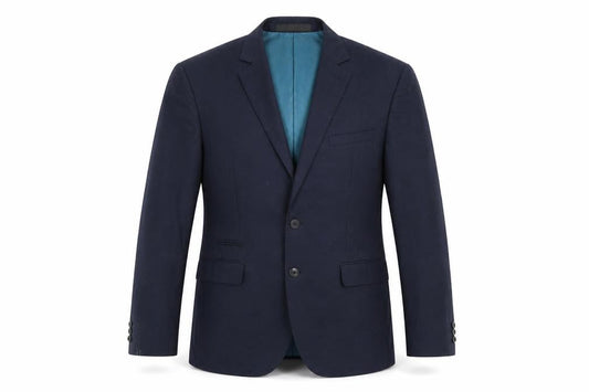 Front view of Marks & Spencer men’s blue jacket suit jacket, size 42