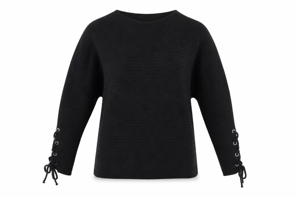 Front view of Dorothy Perkins women’s black jumper, size UK 12