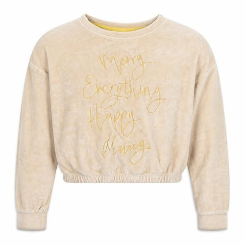 George Girls Beige   Pullover Jumper Size 10-11 Years  - Merry Everything Happy Always
